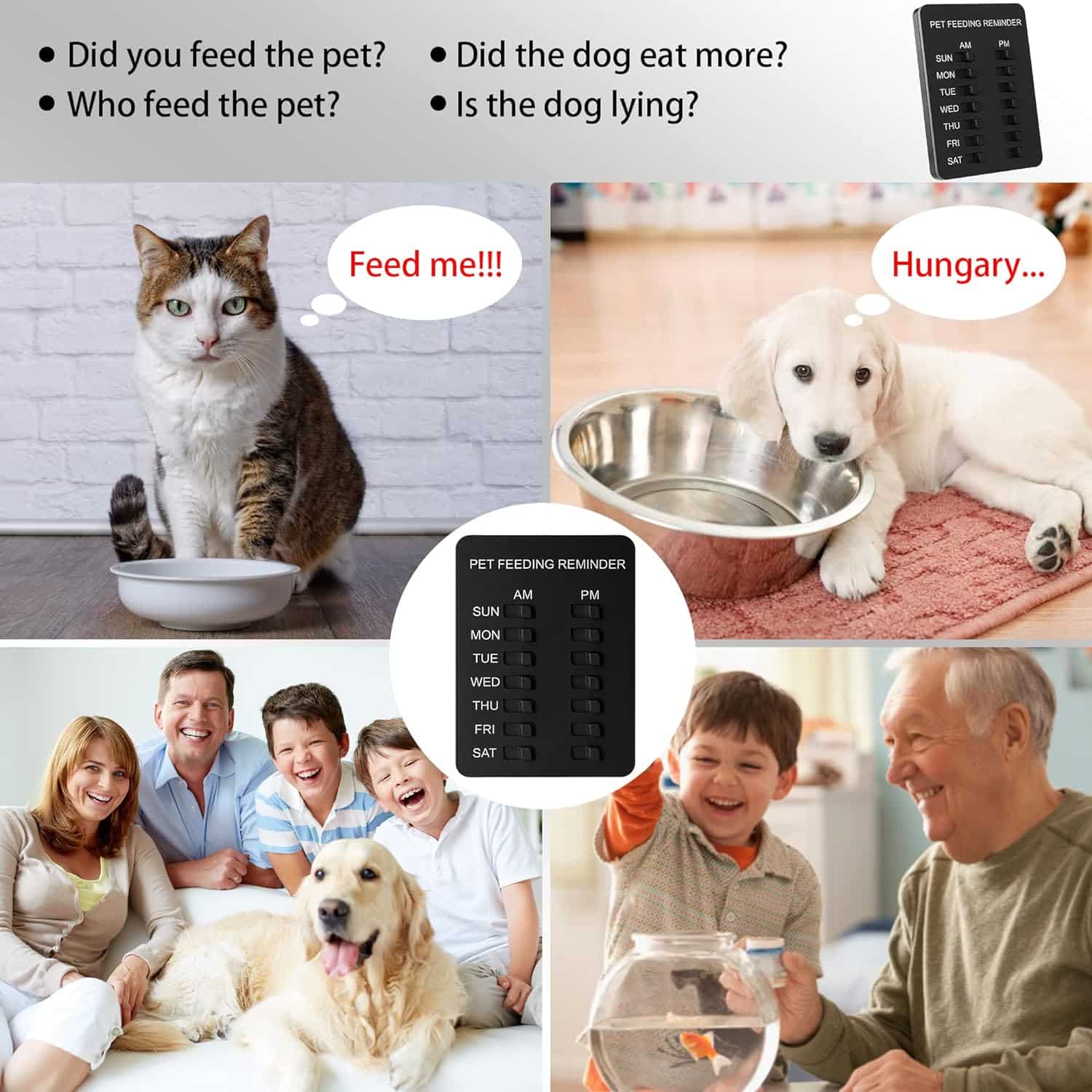 YARKOR Pet Feeding Reminder Magnetic Reminder Sticker: Simplify Your Pet's Feeding Routine